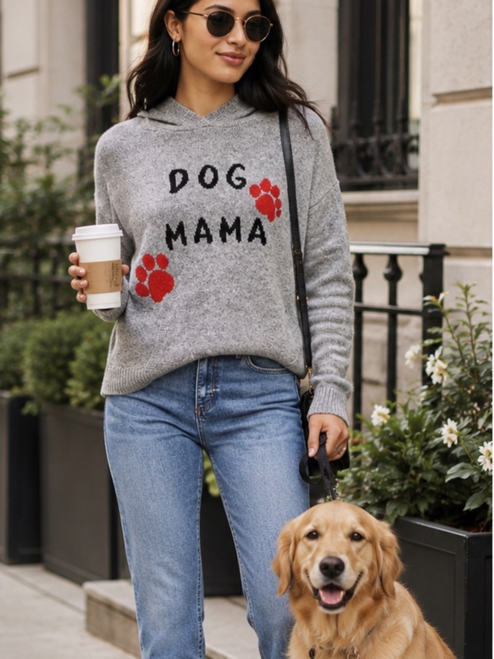LOFT Dog Mama Hooded Sweater